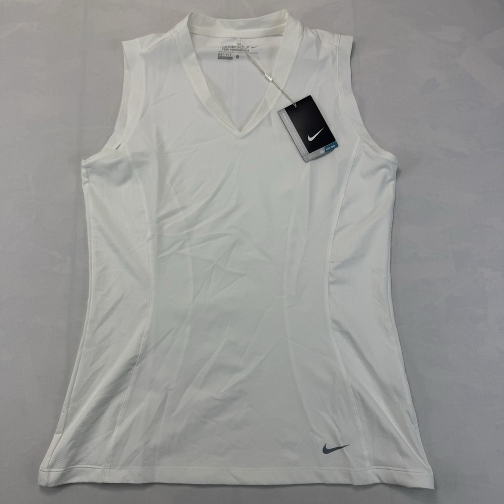 Nike Golf Women's Medium White Dri-FIT Tour Performance Sleeveless Top NWT